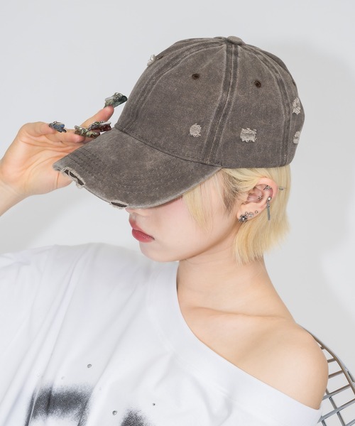 17HR（セブンティーンアワーズ）の「【ユニセックス】ヴィンテージライクキャップ（キャップ・レディース・ブラウン/グリーン系カモフラージュ/ブラック/グレー系カモフラージュ・FREE）」の3枚目の写真