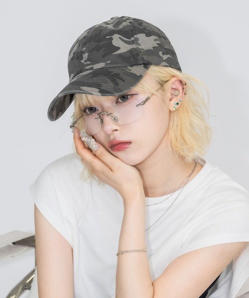 17HR（セブンティーンアワーズ）の「【ユニセックス】ヴィンテージライクキャップ（キャップ・レディース・ブラウン/グリーン系カモフラージュ/ブラック/グレー系カモフラージュ・FREE）」の4枚目の写真