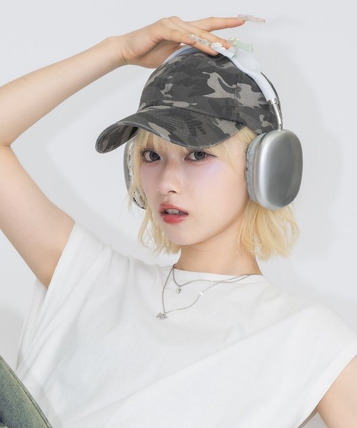 17HR（セブンティーンアワーズ）の「【ユニセックス】ヴィンテージライクキャップ（キャップ・レディース・ブラウン/グリーン系カモフラージュ/ブラック/グレー系カモフラージュ・FREE）」の5枚目の写真