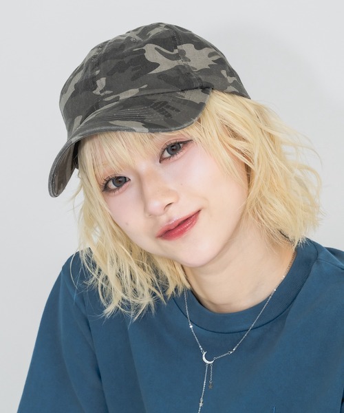 17HR（セブンティーンアワーズ）の「【ユニセックス】ヴィンテージライクキャップ（キャップ・レディース・ブラウン/グリーン系カモフラージュ/ブラック/グレー系カモフラージュ・FREE）」の6枚目の写真