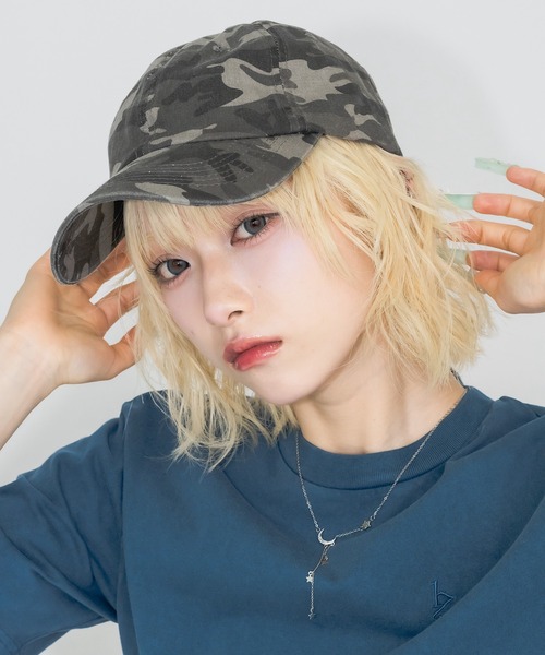 17HR（セブンティーンアワーズ）の「【ユニセックス】ヴィンテージライクキャップ（キャップ・レディース・ブラウン/グリーン系カモフラージュ/ブラック/グレー系カモフラージュ・FREE）」の8枚目の写真