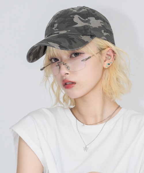 17HR（セブンティーンアワーズ）の「【ユニセックス】ヴィンテージライクキャップ（キャップ・レディース・ブラウン/グリーン系カモフラージュ/ブラック/グレー系カモフラージュ・FREE）」の13枚目の写真