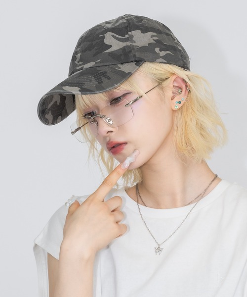 17HR（セブンティーンアワーズ）の「【ユニセックス】ヴィンテージライクキャップ（キャップ・レディース・ブラウン/グリーン系カモフラージュ/ブラック/グレー系カモフラージュ・FREE）」の15枚目の写真