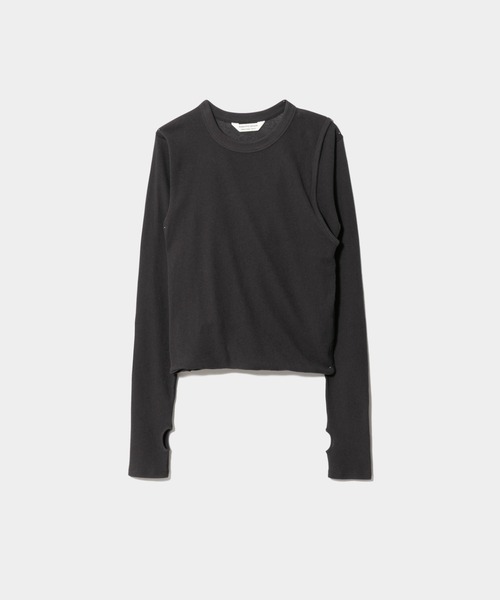 beautiful people（ビューティフルピープル）の「double-neck suvin   hightwist jersey top（Tシャツ/カットソー・レディース・オリーブ/チャコール・36）」の2枚目の写真