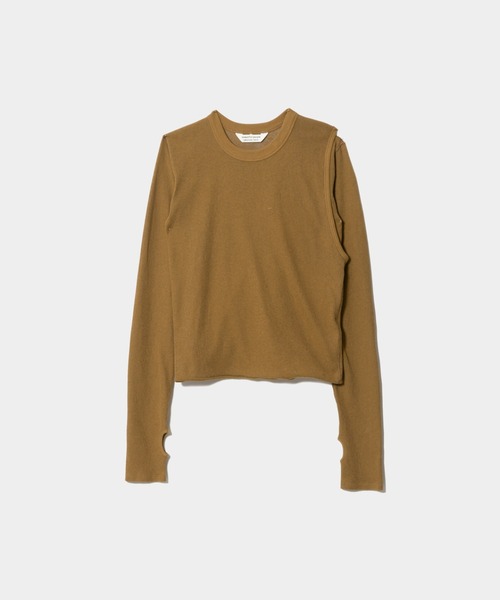 beautiful people（ビューティフルピープル）の「double-neck suvin   hightwist jersey top（Tシャツ/カットソー・レディース・オリーブ/チャコール・36）」の11枚目の写真
