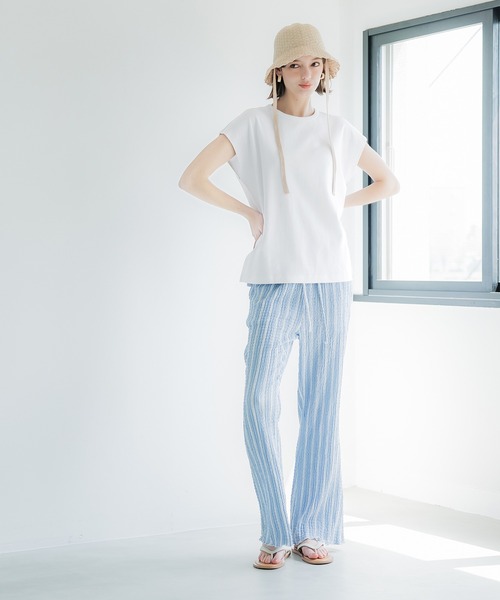 coca（coca）（コカ）の「スムースフレンチスリーブTシャツ（Tシャツ/カットソー・レディース・ブラック/ホワイト・S/M/L）」の4枚目の写真