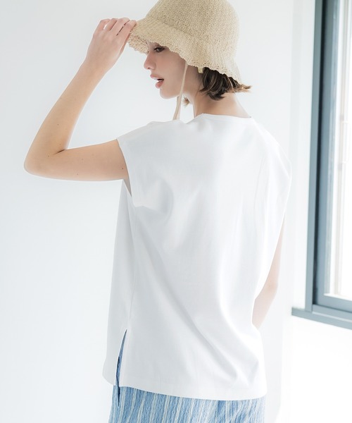 coca（coca）（コカ）の「スムースフレンチスリーブTシャツ（Tシャツ/カットソー・レディース・ブラック/ホワイト・S/M/L）」の6枚目の写真