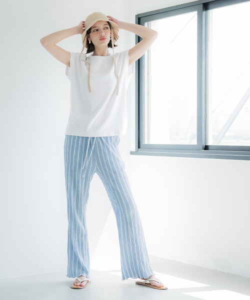 coca（coca）（コカ）の「スムースフレンチスリーブTシャツ（Tシャツ/カットソー・レディース・ブラック/ホワイト・S/M/L）」の7枚目の写真