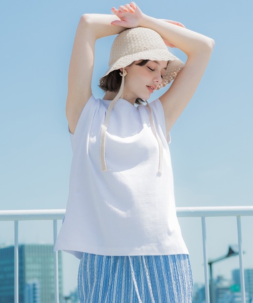 coca（coca）（コカ）の「スムースフレンチスリーブTシャツ（Tシャツ/カットソー・レディース・ブラック/ホワイト・S/M/L）」の9枚目の写真