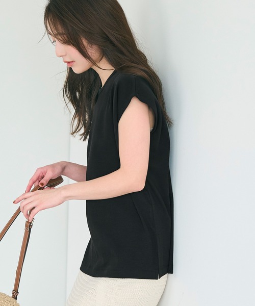 coca（coca）（コカ）の「スムースフレンチスリーブTシャツ（Tシャツ/カットソー・レディース・ブラック/ホワイト・S/M/L）」の12枚目の写真