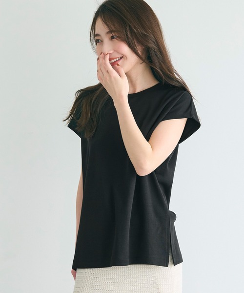 coca（coca）（コカ）の「スムースフレンチスリーブTシャツ（Tシャツ/カットソー・レディース・ブラック/ホワイト・S/M/L）」の14枚目の写真