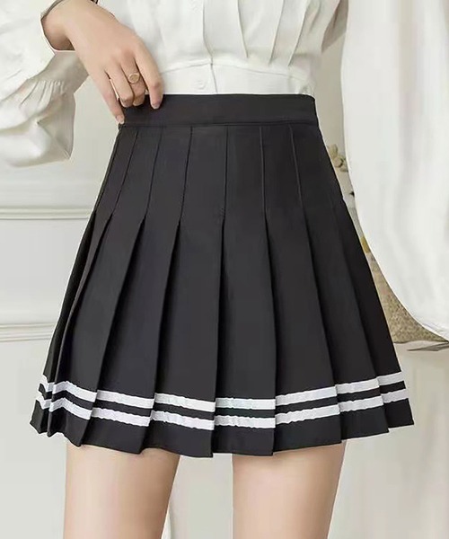 セール】ハイウエストプリーツミニスカート（スカート