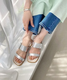 WA ORiental TRaffic | 2025春夏新作ベルトバックルフラットサンダル/52217 フラット ストラップサンダル ベルトサンダル バックル(サンダル)