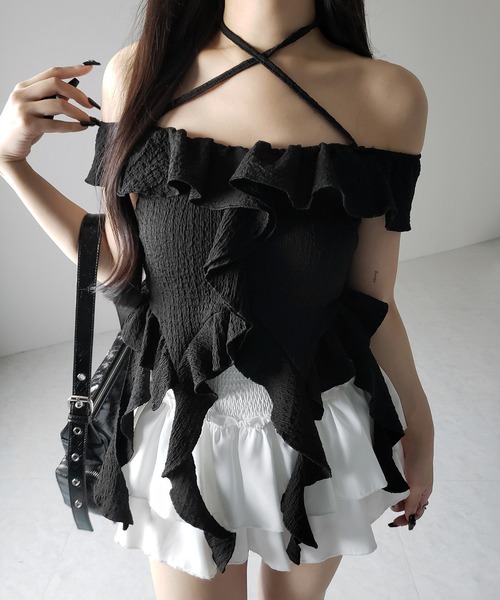 rosemuse shoulder frills blouse ブラウス RoseMuse shoulder frills blouse ロゼミューズ ブラウス｜Yahoo
