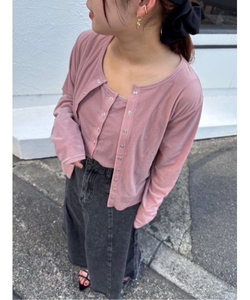 ベロベティ シアーベロアカーディガン（カーディガン/ボレロ）｜titivate