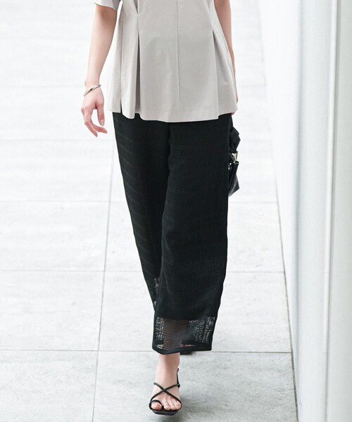 大きいサイズ48＊２３区 カシミヤブレンド フランネル パンツ＊自由区組曲ICB 大きいサイズ48＊23区 カシミヤブレンド フランネル パンツ＊自由区