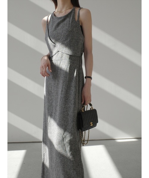 amel（エイメル）の「レイヤードデザインツイードドレス / グレー（ワンピース・レディース・グレー・FREE）」の9枚目の写真