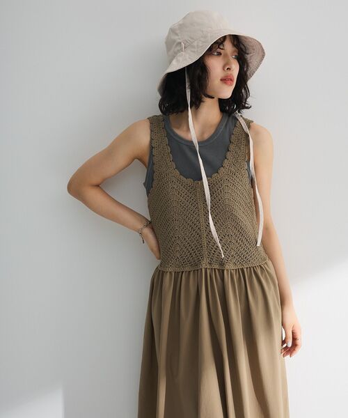 Green Parks(グリーンパークス)の「・リボンアドヴェンチャーハット(ハット・レディース・カーキ/ブラック/ダークベージュ/アイボリー・FREE)」の13枚目の写真