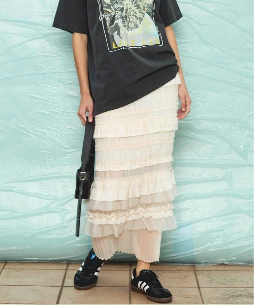Tiered Frill Long Tight Skirt/ティアードフリルロングタイト