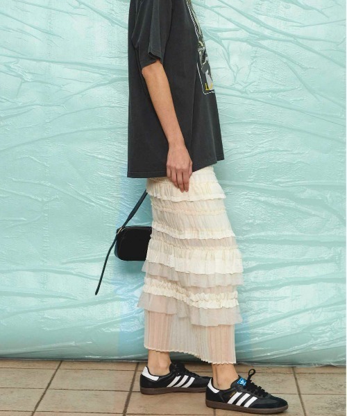 Tiered Frill Long Tight Skirt/ティアードフリルロングタイト