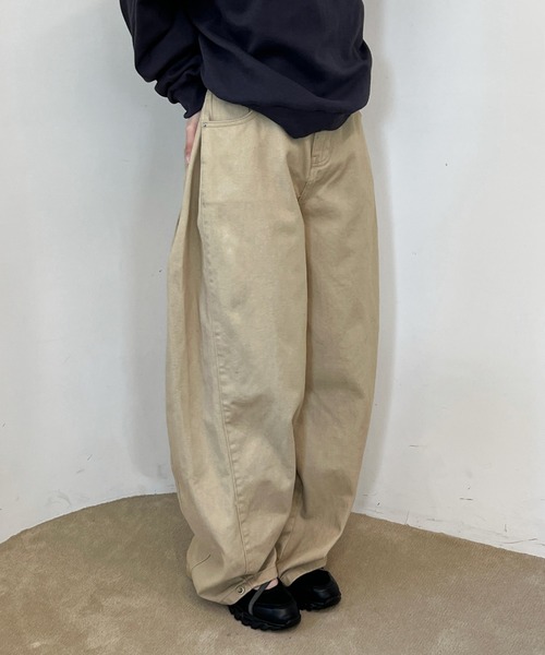 着用動画あり・2色・2サイズ展開】サイドスリットスナップパンツ