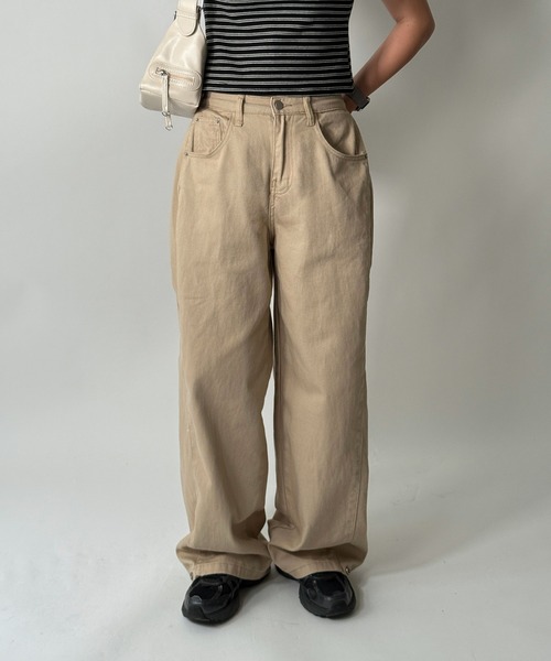 by muni:r（バイ ムニール）の「【着用動画あり・2色・2サイズ展開】サイドスリットスナップパンツ（その他パンツ・レディース・ブラック/ベージュ・SMALL/MEDIUM）」の8枚目の写真