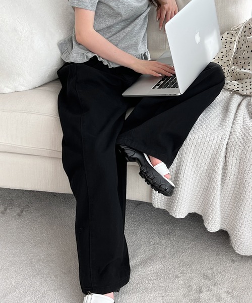 by muni:r（バイ ムニール）の「【着用動画あり・2色・2サイズ展開】サイドスリットスナップパンツ（その他パンツ・レディース・ブラック/ベージュ・SMALL/MEDIUM）」の19枚目の写真