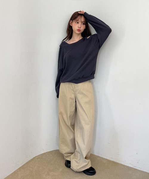 パンツ KOU chuclla パンツ 2タック サイドポケット ワイドパンツ je-101