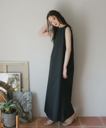 高身長　ノースリーブフレアマキシワンピース（トールサイズ）Essenave≪動画あり≫