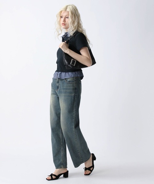 FOREVER 21（フォーエバー トゥエンティーワン）の「【2025SS】レイヤード風ポロＴ（ポロシャツ・レディース・ブラック/グレー・FREE）」の19枚目の写真