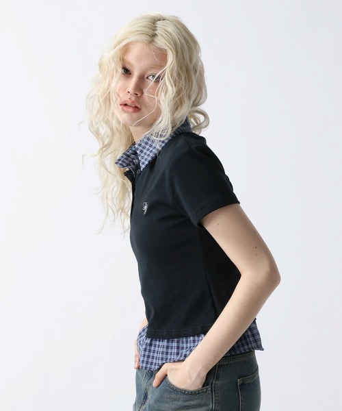 FOREVER 21（フォーエバー トゥエンティーワン）の「【2025SS】レイヤード風ポロＴ（ポロシャツ・レディース・ブラック/グレー・FREE）」の16枚目の写真