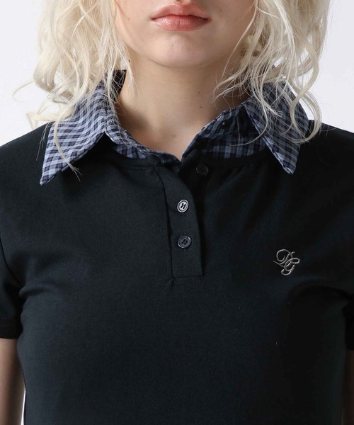 FOREVER 21（フォーエバー トゥエンティーワン）の「【2025SS】レイヤード風ポロＴ（ポロシャツ・レディース・ブラック/グレー・FREE）」の11枚目の写真