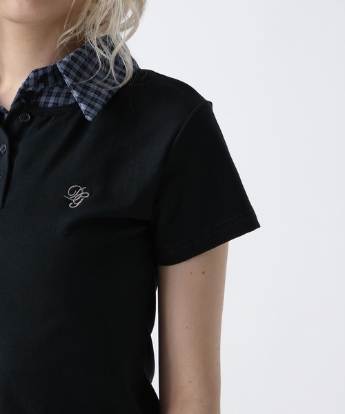 FOREVER 21（フォーエバー トゥエンティーワン）の「【2025SS】レイヤード風ポロＴ（ポロシャツ・レディース・ブラック/グレー・FREE）」の10枚目の写真
