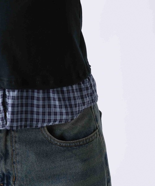 FOREVER 21（フォーエバー トゥエンティーワン）の「【2025SS】レイヤード風ポロＴ（ポロシャツ・レディース・ブラック/グレー・FREE）」の9枚目の写真