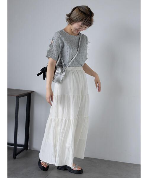 ehka sopo（エヘカソポ）の「袖リボンカットソー（Tシャツ/カットソー・レディース・キナリ/ブラック/グレー・F）」の22枚目の写真