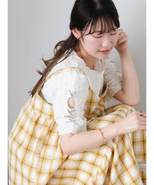 ehka sopo（エヘカソポ）の「袖リボンカットソー（Tシャツ/カットソー・レディース・キナリ/ブラック/グレー・F）」の4枚目の写真