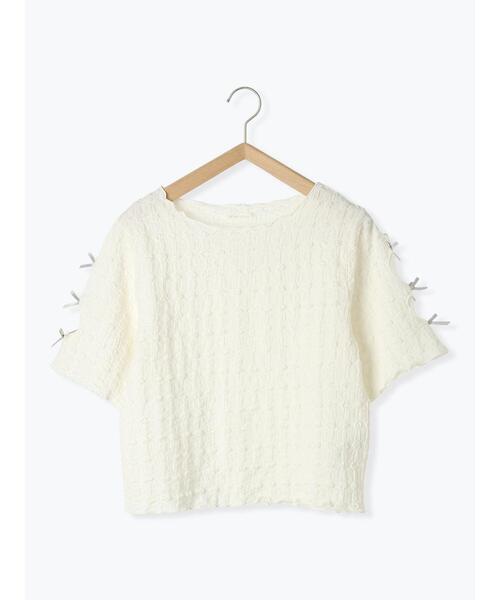 ehka sopo（エヘカソポ）の「袖リボンカットソー（Tシャツ/カットソー・レディース・キナリ/ブラック/グレー・F）」の9枚目の写真
