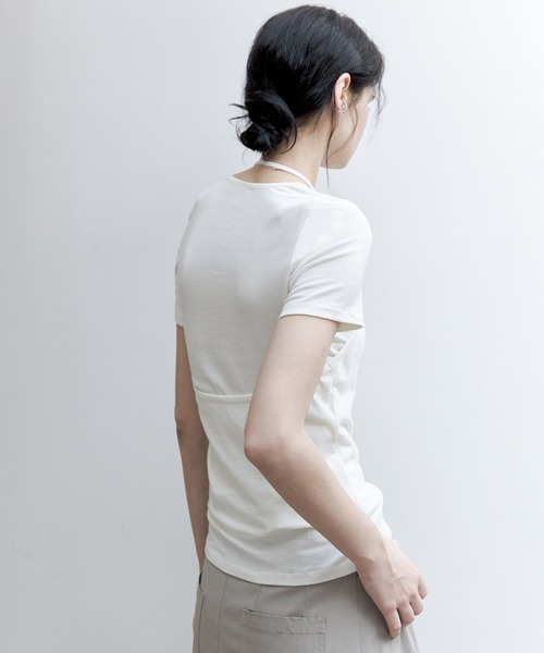 tageechita(タジチタ)の「【tageechita】ホルターネックレイヤードTシャツセット(Tシャツ/カットソー・レディース・アイボリー/チャコールグレー/ライトブルーグレー・S/M/L)」の20枚目の写真