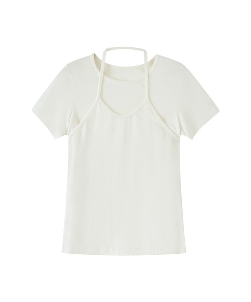 tageechita(タジチタ)の「【tageechita】ホルターネックレイヤードTシャツセット(Tシャツ/カットソー・レディース・アイボリー/チャコールグレー/ライトブルーグレー・S/M/L)」の21枚目の写真