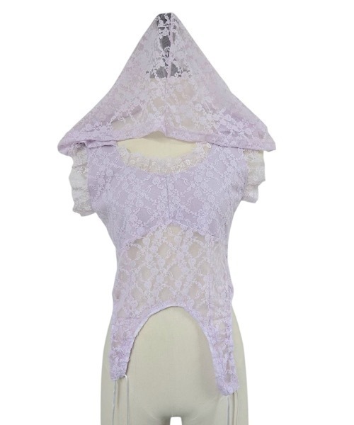 lilLilly(リルリリー)の「レースコルセットパーカー(パーカー・レディース・ブラック/パープル/ホワイト・FREE)」の4枚目の写真