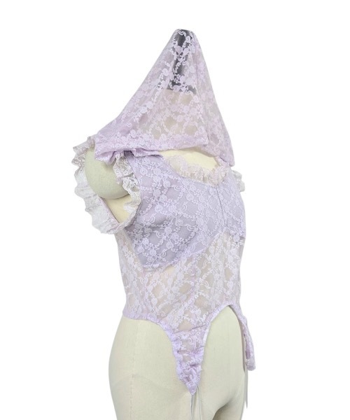 lilLilly(リルリリー)の「レースコルセットパーカー(パーカー・レディース・ブラック/パープル/ホワイト・FREE)」の5枚目の写真