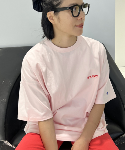 ホリデイ【CHAMPION×JOURNAL STANDARD】 Tシャツ　ピンク 追加》【CHAMPION×JOURNAL STANDARD by HOLIDAY】 Tシャツ（T