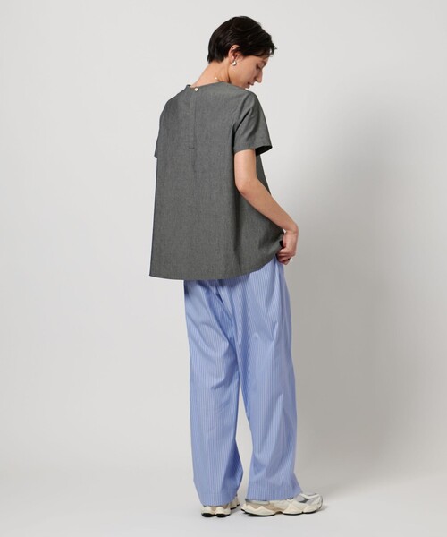 UNITED ARROWS ブラック ブラウス FREE シャーリング ハイネック ブラウス