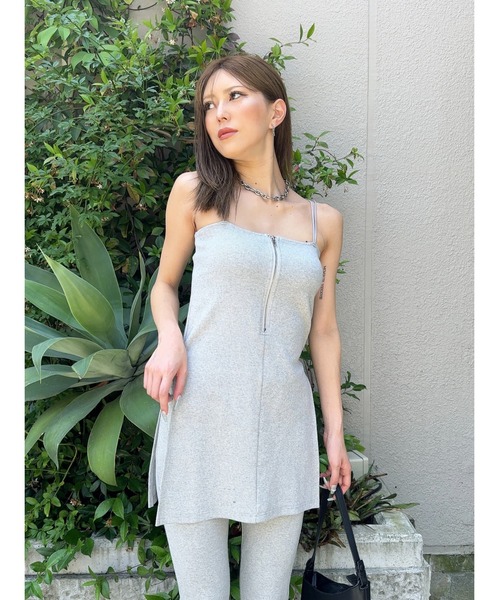 EGOIST（エゴイスト）の「カットリブSETUP（セットアップ・レディース・ブラック/グレー・FREE）」の2枚目の写真