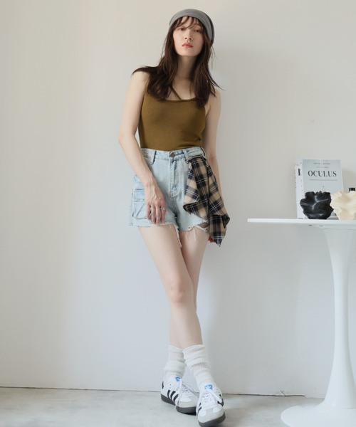 Girly Doll(ガーリードール)の「アシンメトリータンクトップ(タンクトップ・レディース・ブラック/ホワイト/ブラウン・F)」の20枚目の写真