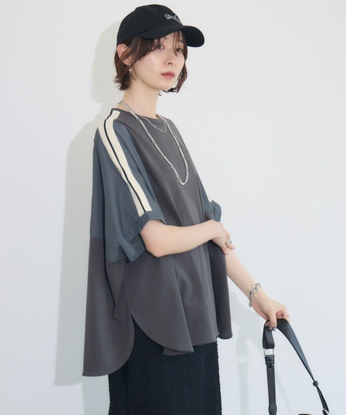 Paradise Picnic（パラダイスピクニック）の「ショルダーラインプルオーバー（Tシャツ/カットソー・レディース・アイボリー/ブラック/チャコールグレー・FREE）」の3枚目の写真