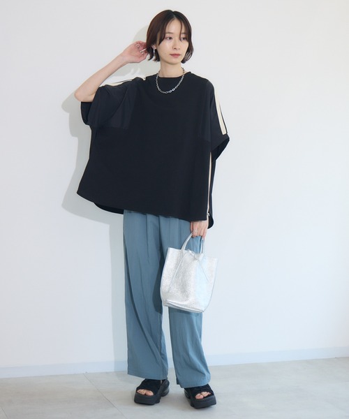 Paradise Picnic（パラダイスピクニック）の「ショルダーラインプルオーバー（Tシャツ/カットソー・レディース・アイボリー/ブラック/チャコールグレー・FREE）」の7枚目の写真