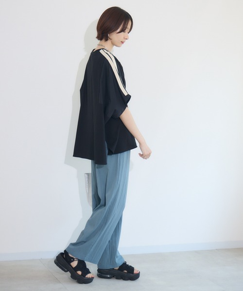 Paradise Picnic（パラダイスピクニック）の「ショルダーラインプルオーバー（Tシャツ/カットソー・レディース・アイボリー/ブラック/チャコールグレー・FREE）」の8枚目の写真