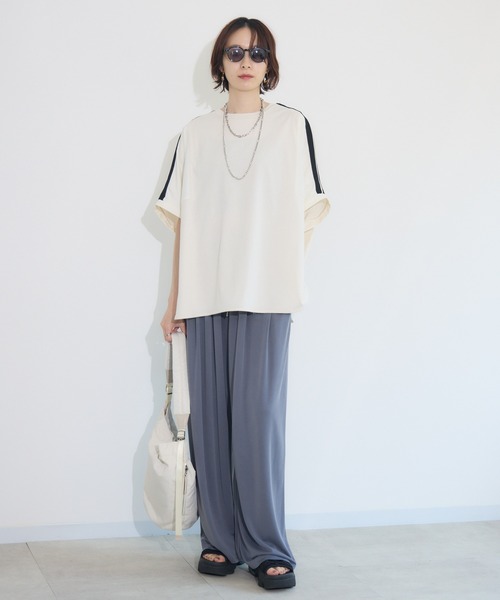 Paradise Picnic（パラダイスピクニック）の「ショルダーラインプルオーバー（Tシャツ/カットソー・レディース・アイボリー/ブラック/チャコールグレー・FREE）」の15枚目の写真