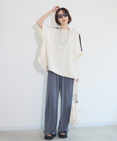 Paradise Picnic（パラダイスピクニック）の「ショルダーラインプルオーバー（Tシャツ/カットソー・レディース・アイボリー/ブラック/チャコールグレー・FREE）」の16枚目の写真